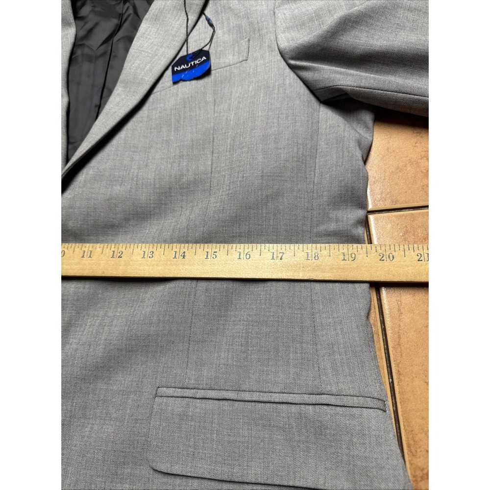 NEW Nautica Active Stretch Sport‎ Coat Jacket Blazer Men's Size 40R Solid Gray - Picture 10 of 11